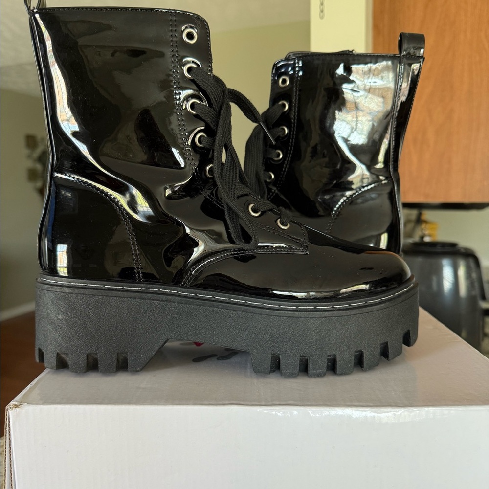 Black Combat Women's Boots from Fashion Nova